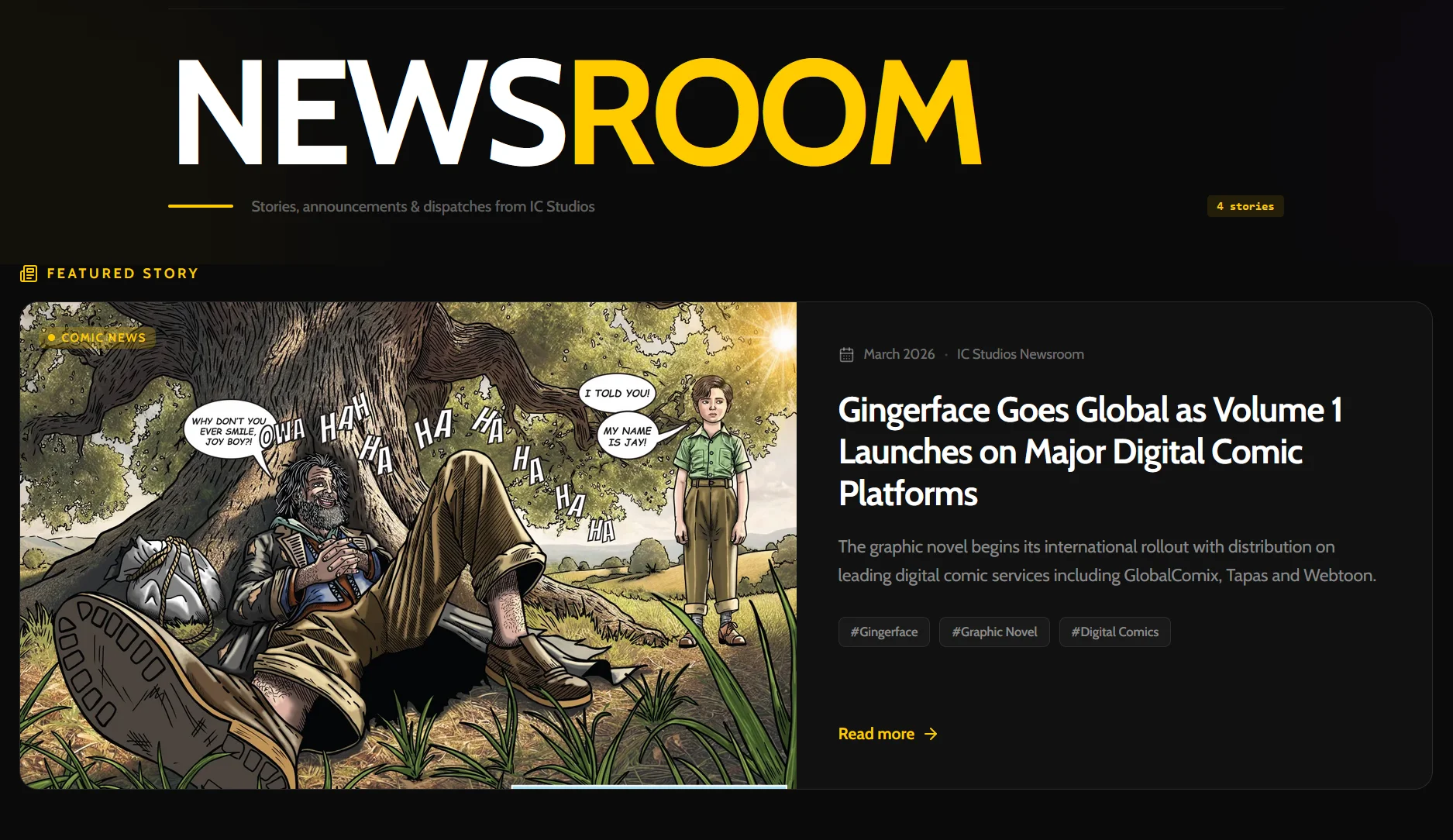 Preview of the new IC Studios newsletter and account system.